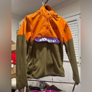 Ellesse Vibrant Orange and Olive Fleece Jacket
